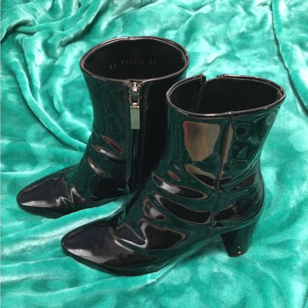 Saint Laurent Paris ankle boots/booties chunky heel with logo size 36 (6)